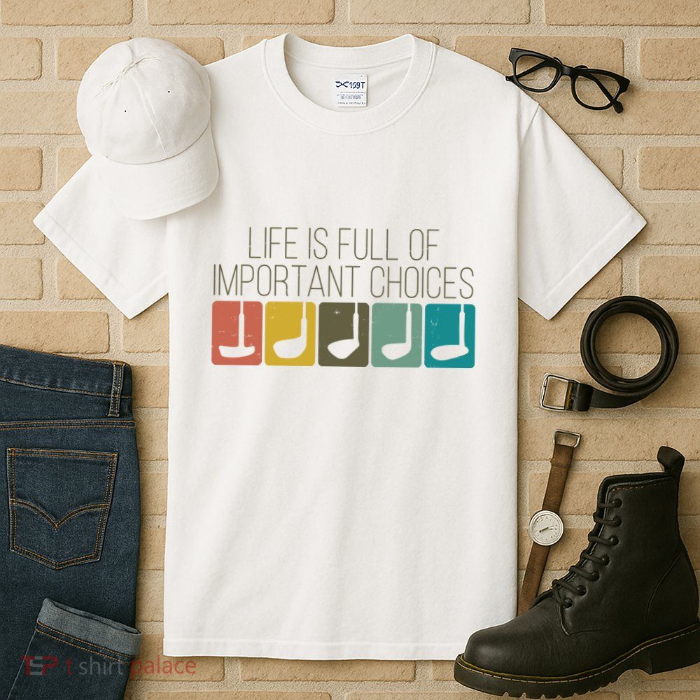 Funny Life Is Full Of Important Choices Vintage Golf Golfer Tall T-Shirt