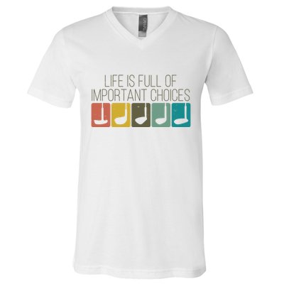 Funny Life Is Full Of Important Choices Vintage Golf Golfer V-Neck T-Shirt