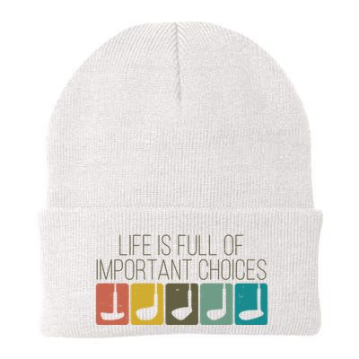 Funny Life Is Full Of Important Choices Vintage Golf Golfer Beanie
