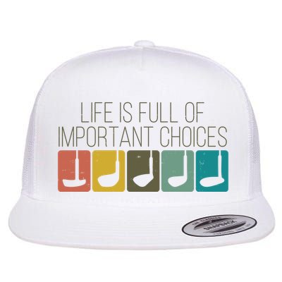 Funny Life Is Full Of Important Choices Vintage Golf Golfer Flatbill Hat
