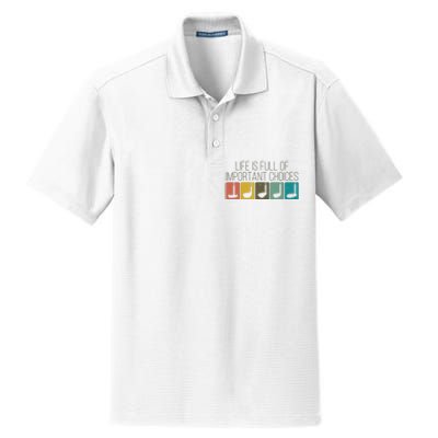 Funny Life Is Full Of Important Choices Vintage Golf Golfer Dry Zone Grid Polo