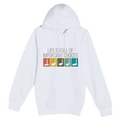 Funny Life Is Full Of Important Choices Vintage Golf Golfer Premium Pullover Hoodie