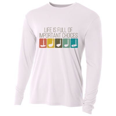 Funny Life Is Full Of Important Choices Vintage Golf Golfer Cooling Performance Long Sleeve Crew