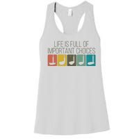 Funny Life Is Full Of Important Choices Vintage Golf Golfer Women's Racerback Tank