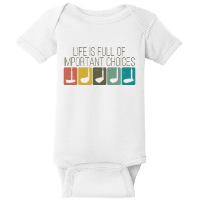 Funny Life Is Full Of Important Choices Vintage Golf Golfer Baby Bodysuit