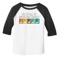 Funny Life Is Full Of Important Choices Vintage Golf Golfer Toddler Fine Jersey T-Shirt