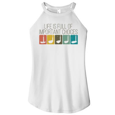 Funny Life Is Full Of Important Choices Vintage Golf Golfer Women's Perfect Tri Rocker Tank