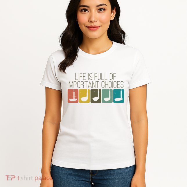 Funny Life Is Full Of Important Choices Vintage Golf Golfer Womens T-Shirt