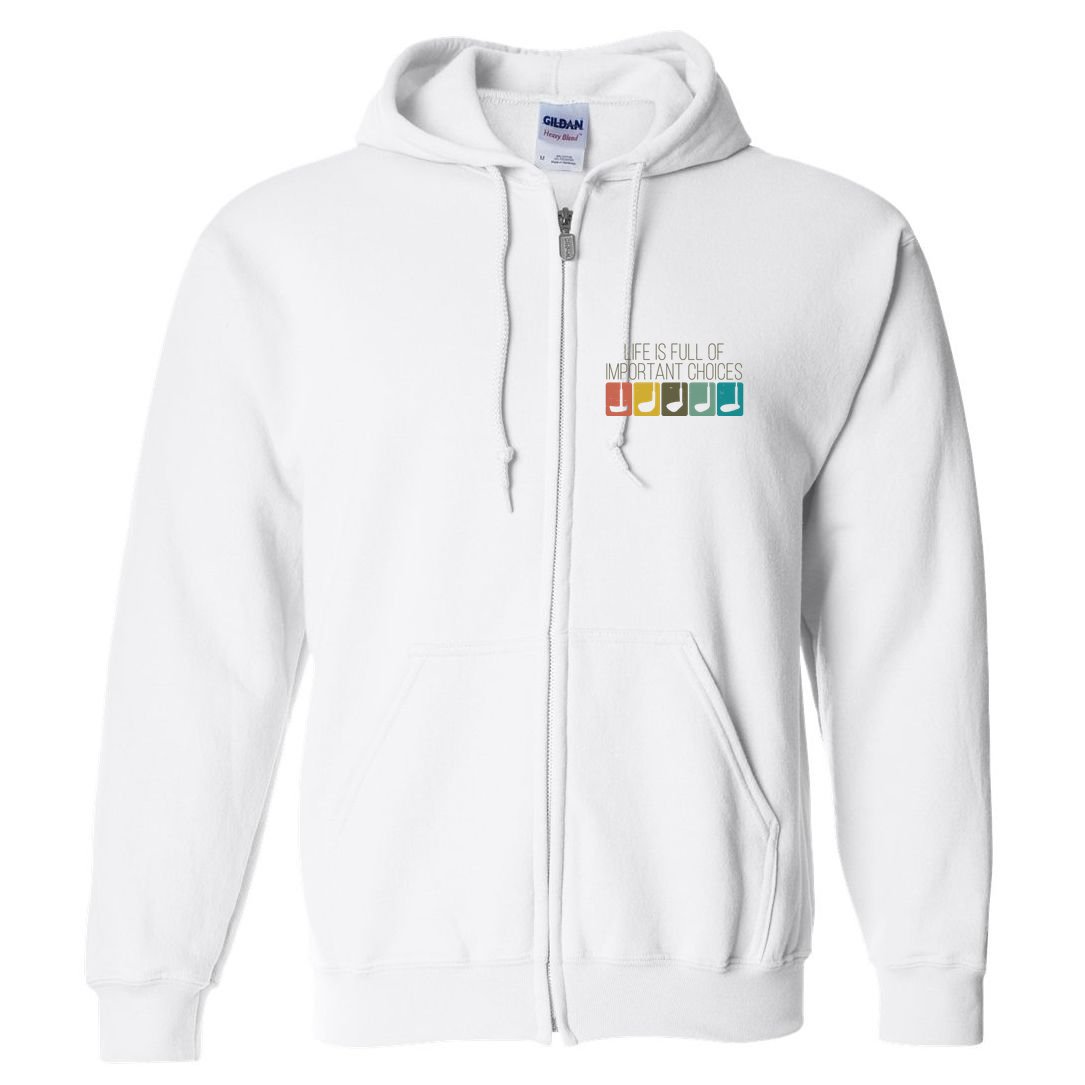 Funny Life Is Full Of Important Choices Vintage Golf Golfer Full Zip Hoodie
