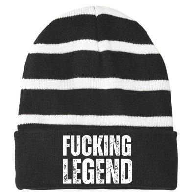 Fucking Legend Internet Social Media Insta Trending Striped Beanie with Solid Band