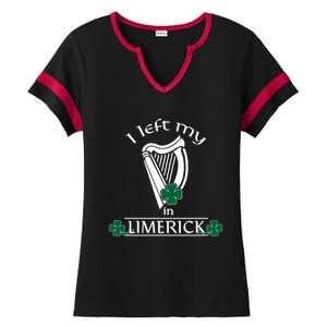 Funny Limerick Ireland Shamrock St Patrick's Day Harp Gift Ladies Halftime Notch Neck Tee