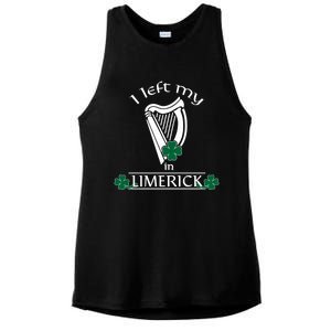 Funny Limerick Ireland Shamrock St Patrick's Day Harp Gift Ladies PosiCharge Tri-Blend Wicking Tank