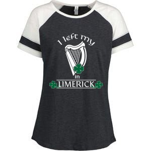 Funny Limerick Ireland Shamrock St Patrick's Day Harp Gift Enza Ladies Jersey Colorblock Tee