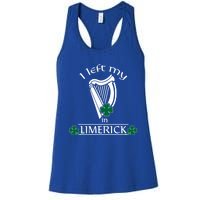 Funny Limerick Ireland Shamrock St Patrick's Day Harp Gift Women's Racerback Tank