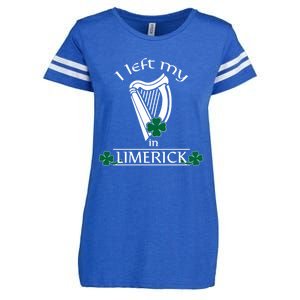 Funny Limerick Ireland Shamrock St Patrick's Day Harp Gift Enza Ladies Jersey Football T-Shirt