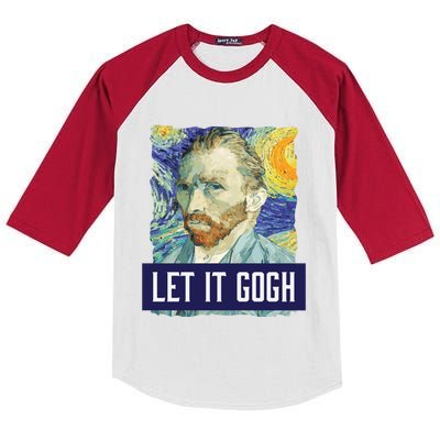 Funny Let It Gogh Vincent Van Gogh Artist Gift Kids Colorblock Raglan Jersey