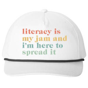 Funny Literacy Is My Jam And IM Here To Spread It Snapback Five-Panel Rope Hat