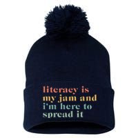 Funny Literacy Is My Jam And IM Here To Spread It Pom Pom 12in Knit Beanie