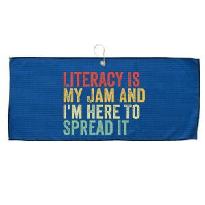 Funny Literacy Is My Jam And IM Here To Spread It Large Microfiber Waffle Golf Towel