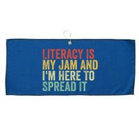 Funny Literacy Is My Jam And IM Here To Spread It Large Microfiber Waffle Golf Towel