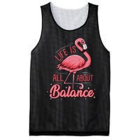 Flamingo Life Is All About Balance Cute Flamingo Mesh Reversible Basketball Jersey Tank