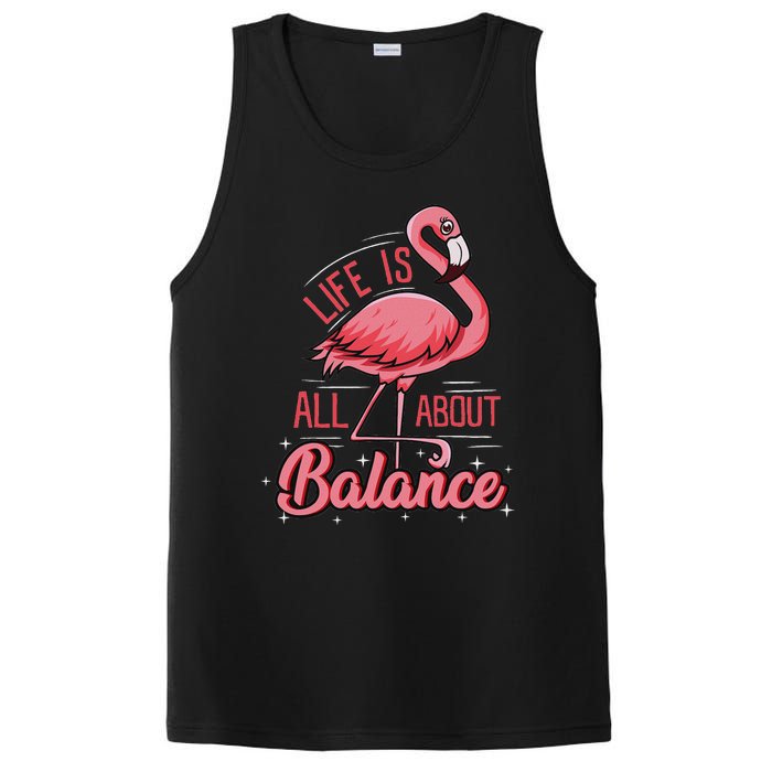 Flamingo Life Is All About Balance Cute Flamingo PosiCharge Competitor Tank