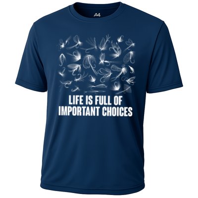 Funny Life Is Full Of Important Choices Fly Fishing Lures Performance Shirt