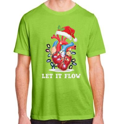 Funny Let It Flow Anatomy Heart Cardiac Nurse Santa Hat Xmas Adult ChromaSoft Performance T-Shirt