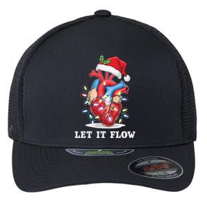 Funny Let It Flow Anatomy Heart Cardiac Nurse Santa Hat Xmas Flexfit Unipanel Trucker Cap