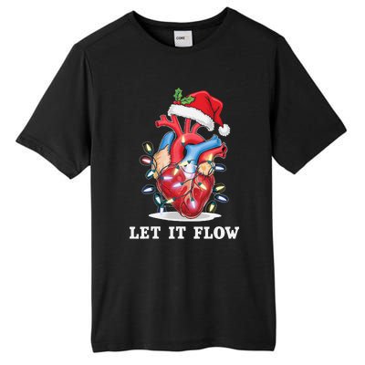 Funny Let It Flow Anatomy Heart Cardiac Nurse Santa Hat Xmas Tall Fusion ChromaSoft Performance T-Shirt