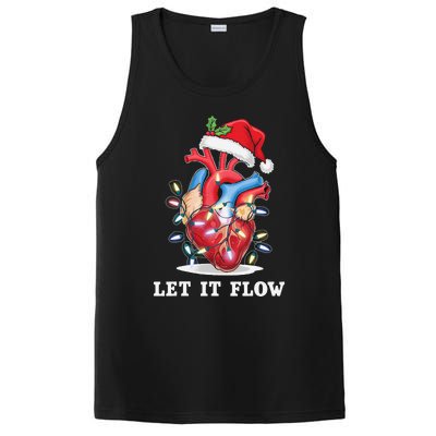 Funny Let It Flow Anatomy Heart Cardiac Nurse Santa Hat Xmas PosiCharge Competitor Tank