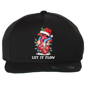 Funny Let It Flow Anatomy Heart Cardiac Nurse Santa Hat Xmas Wool Snapback Cap