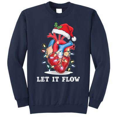 Funny Let It Flow Anatomy Heart Cardiac Nurse Santa Hat Xmas Sweatshirt