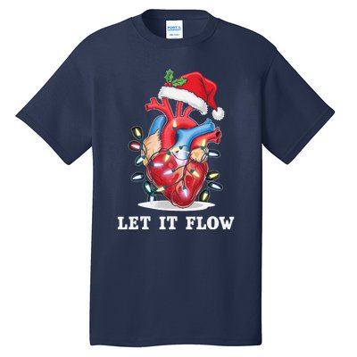 Funny Let It Flow Anatomy Heart Cardiac Nurse Santa Hat Xmas Tall T-Shirt