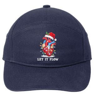 Funny Let It Flow Anatomy Heart Cardiac Nurse Santa Hat Xmas 7-Panel Snapback Hat