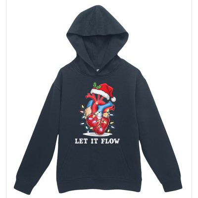 Funny Let It Flow Anatomy Heart Cardiac Nurse Santa Hat Xmas Urban Pullover Hoodie