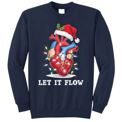 Funny Let It Flow Anatomy Heart Cardiac Nurse Santa Hat Xmas Tall Sweatshirt