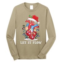 Funny Let It Flow Anatomy Heart Cardiac Nurse Santa Hat Xmas Long Sleeve Shirt