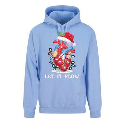 Funny Let It Flow Anatomy Heart Cardiac Nurse Santa Hat Xmas Unisex Surf Hoodie