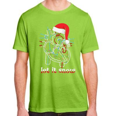 Funny Let It Flow Anatomy Heart Cardiac Nurse Santa Hat Xmas Adult ChromaSoft Performance T-Shirt