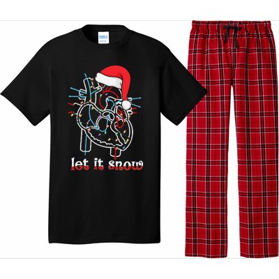 Funny Let It Flow Anatomy Heart Cardiac Nurse Santa Hat Xmas Pajama Set