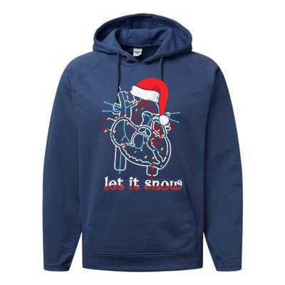 Funny Let It Flow Anatomy Heart Cardiac Nurse Santa Hat Xmas Performance Fleece Hoodie