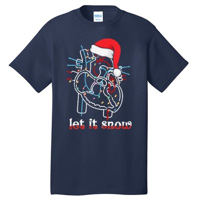 Funny Let It Flow Anatomy Heart Cardiac Nurse Santa Hat Xmas Tall T-Shirt