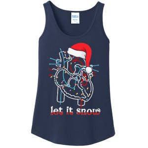 Funny Let It Flow Anatomy Heart Cardiac Nurse Santa Hat Xmas Ladies Essential Tank