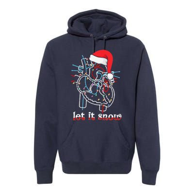 Funny Let It Flow Anatomy Heart Cardiac Nurse Santa Hat Xmas Premium Hoodie