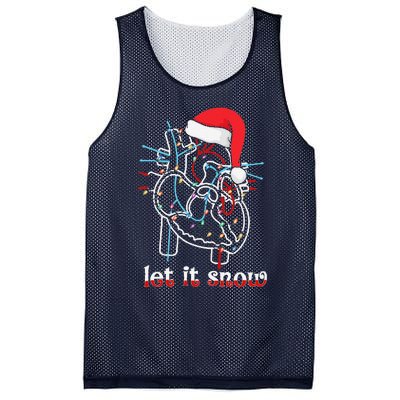 Funny Let It Flow Anatomy Heart Cardiac Nurse Santa Hat Xmas Mesh Reversible Basketball Jersey Tank