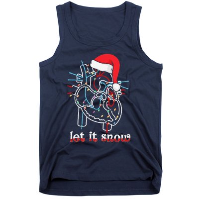 Funny Let It Flow Anatomy Heart Cardiac Nurse Santa Hat Xmas Tank Top