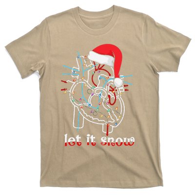 Funny Let It Flow Anatomy Heart Cardiac Nurse Santa Hat Xmas T-Shirt