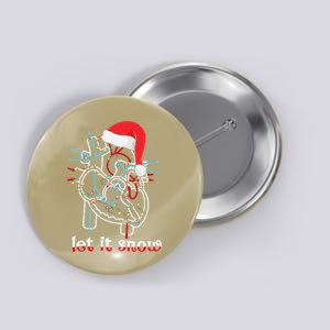 Funny Let It Flow Anatomy Heart Cardiac Nurse Santa Hat Xmas Button