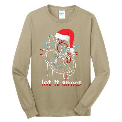 Funny Let It Flow Anatomy Heart Cardiac Nurse Santa Hat Xmas Tall Long Sleeve T-Shirt